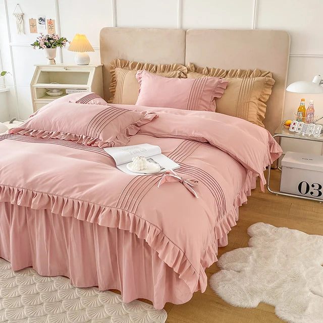 Ruffle With Pleat Duvet Set - The Linen House