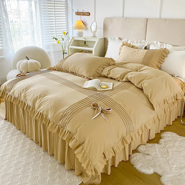 Ruffle With Pleat Duvet Set - The Linen House