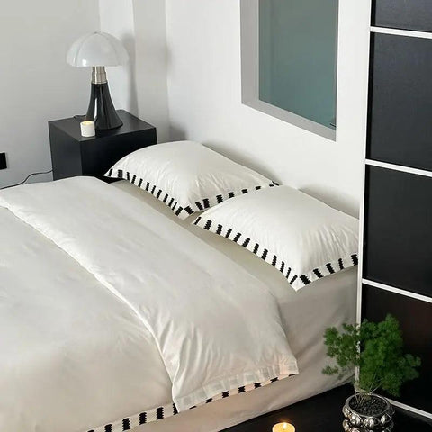 Piano Keys Embroidery Duvet Set - The Linen House