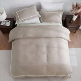Pom Pom Decor Duble Lace Duvet Set