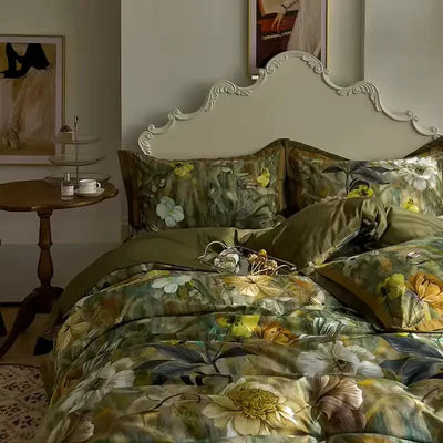 Green Cedar Printed Bedding Duvet Set – Luxury Comfort & Style