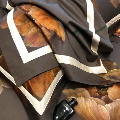 Classic Dark Floral Printed Bedding Set – Cozy & Sophisticated Style