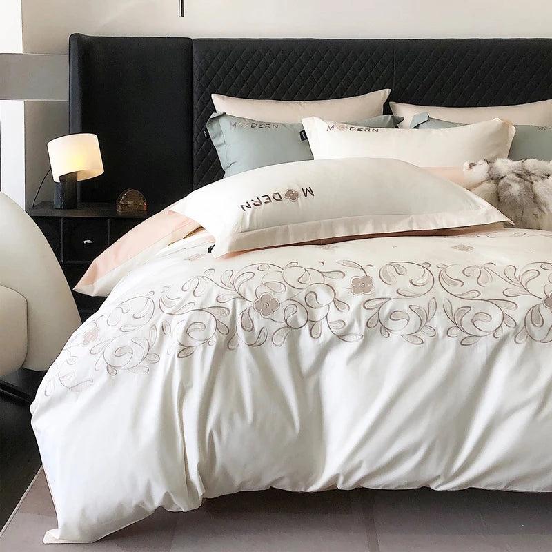 Luxury Modern Embroidery Duvet Set - The Linen House