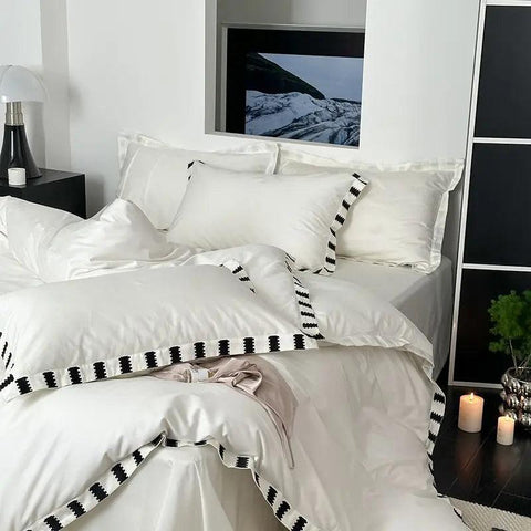 Piano Keys Embroidery Duvet Set - The Linen House
