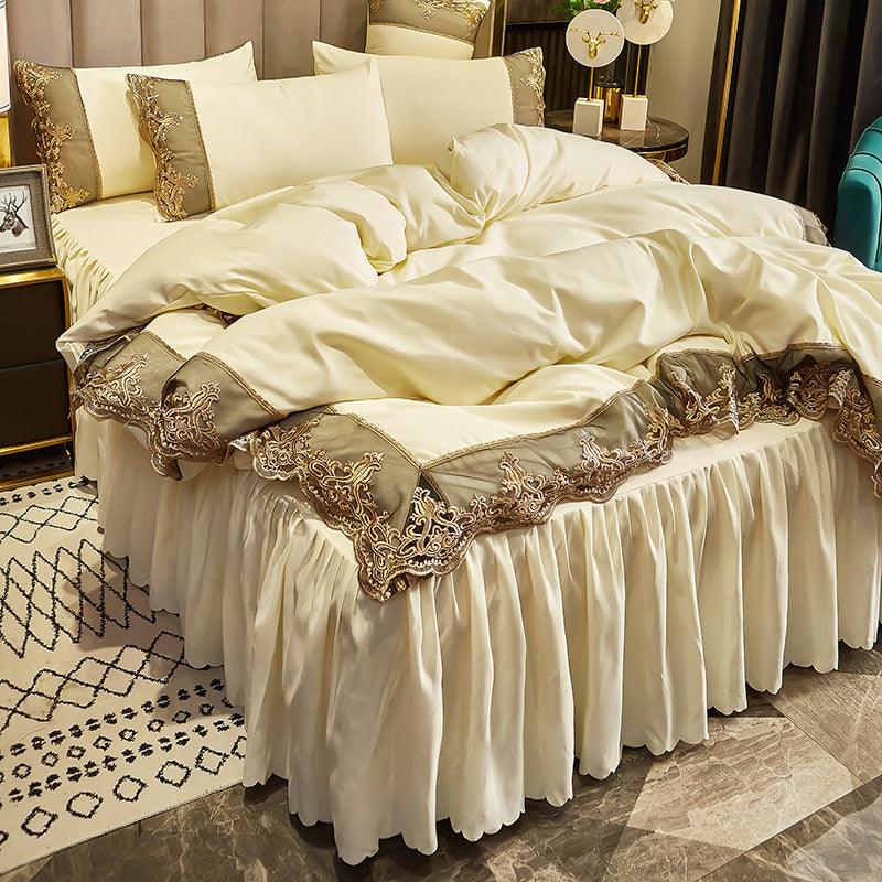Luxury New Tale Duvet Set With Vintage Lace - The Linen House