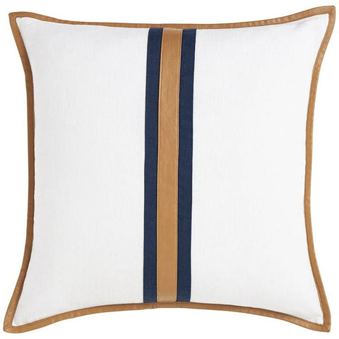 Elegant Leather Accent Cushion Cover