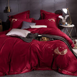 Flying Feather Embroidery Duvet Set - The Linen House