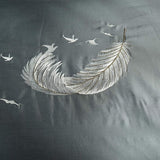 Flying Feather Embroidery Duvet Set - The Linen House
