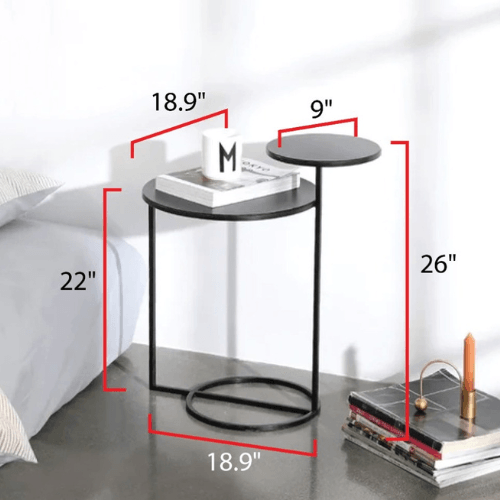 Modern Metal 2-Tiered Double Tray Side Table - The Linen House