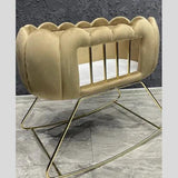 BABY CRADLE CHESTER VELVET TUFTED BASSINET - The Linen House