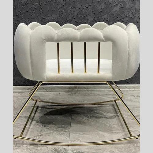 BABY CRADLE CHESTER VELVET TUFTED BASSINET - The Linen House