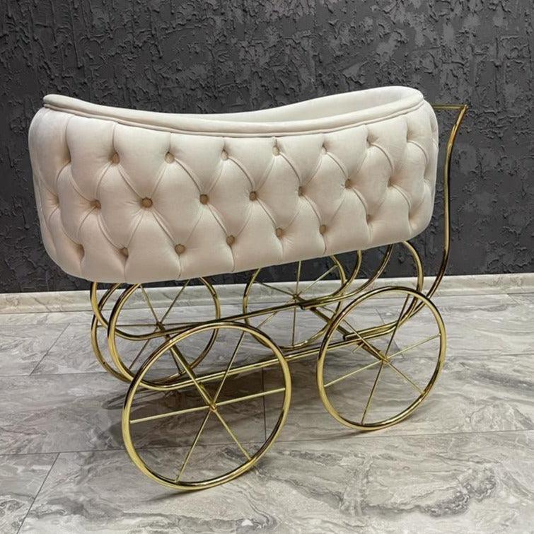 Baby Velvet Tufted Bassinet - The Linen House