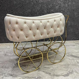 Baby Velvet Tufted Bassinet - The Linen House