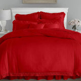 Luxury Soft Duvet Set With Lace - The Linen House