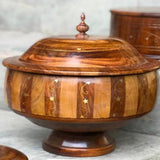 Large Wooden Tukri Hotpot - The Linen House