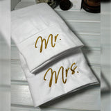 Mr & Mrs Personlaized Embroidered Bed Set - The Linen House