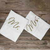 Mr & Mrs Personlaized Embroidered Bed Set - The Linen House
