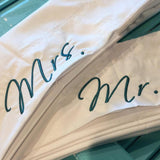 Mr & Mrs Personlaized Embroidered Bed Set - The Linen House