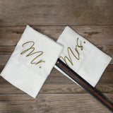 Mr & Mrs Personlaized Embroidered Bed Set - The Linen House