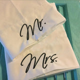 Mr & Mrs Personlaized Embroidered Bed Set - The Linen House