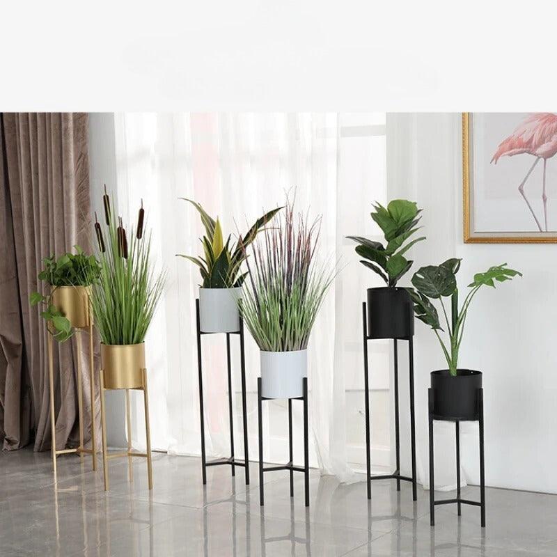 Simple Golden Flower Pot Stand (pack of 3) - The Linen House