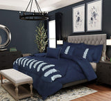 Sliver Feather Embroidered Comforter- King - The Linen House