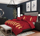 Gold Feather Embroidered Comforter- King - The Linen House