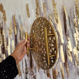 Islamic Pattern Wooden Sweets Tray With Acrylic Top - Gold/Silver - The Linen House