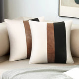 Leather Ticking Stripe Cushion