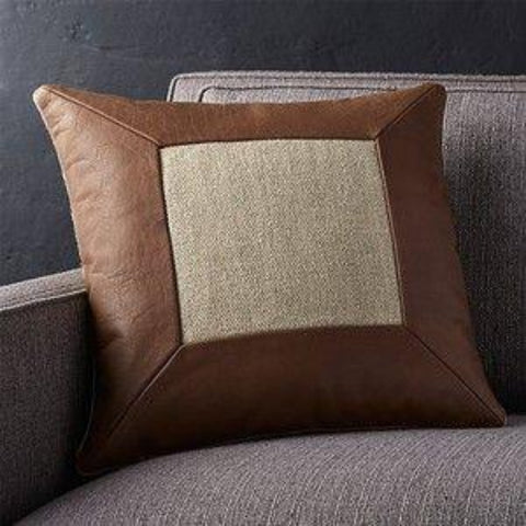Leather-Worked Cushion Cover Cube Design