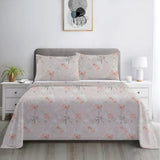 Peach Blossom Floral  Bedsheet (3 pcs)
