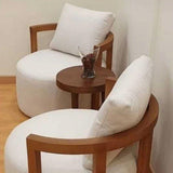 Upholstered Barrel Chair (Set of 2 Chairs and Center Table) - The Linen House