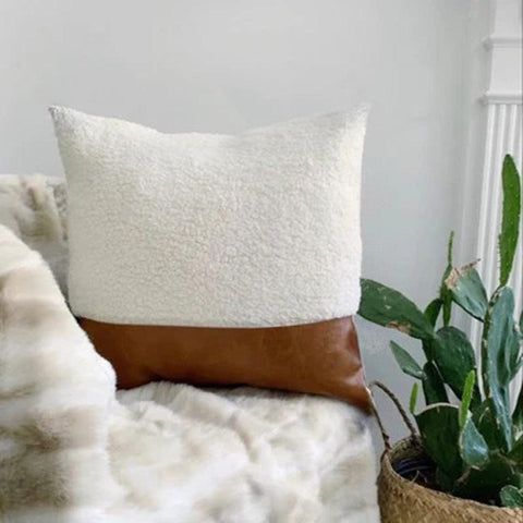 Elegant Leather-Worked Cushion