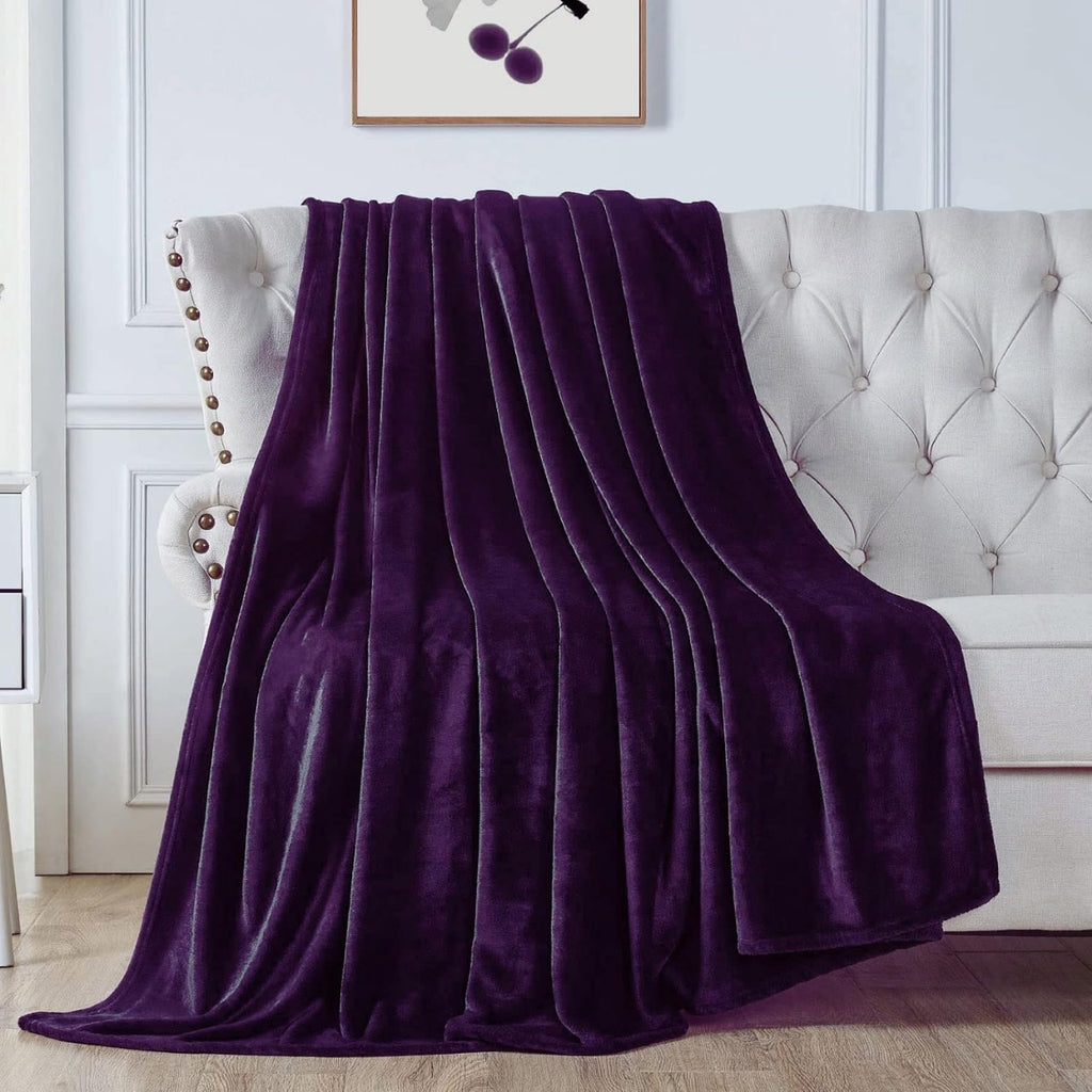 Soft Flannel Fleece Blanket in purple