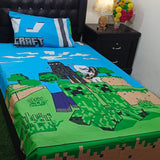 Minecraft  Cartoon Bed-sheet Party Bus