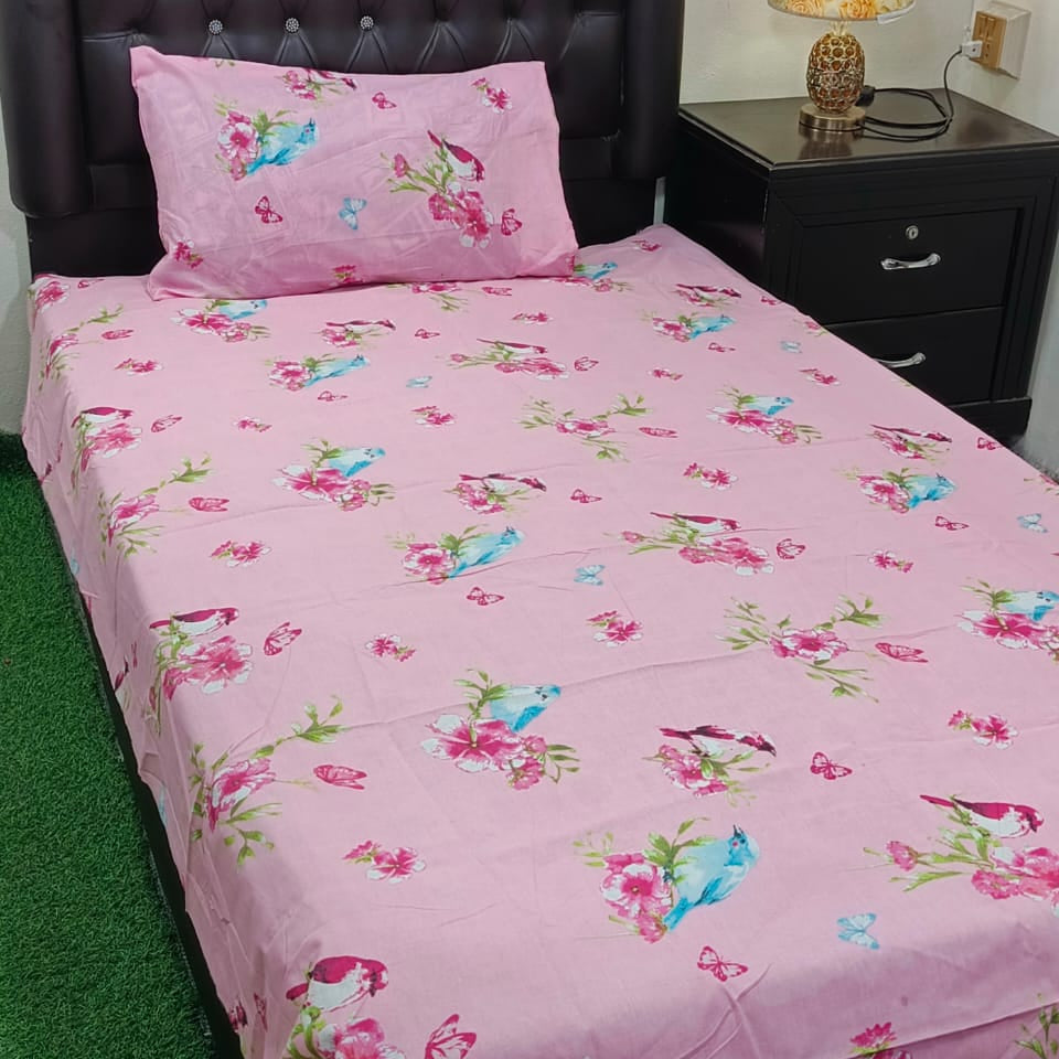 Floral and Bird printed Kids Bed-sheet