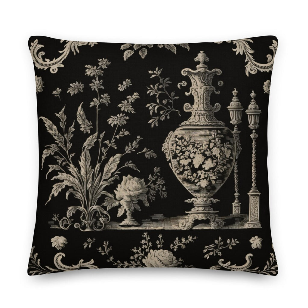 Blue and Golden Toile Cushion Cover