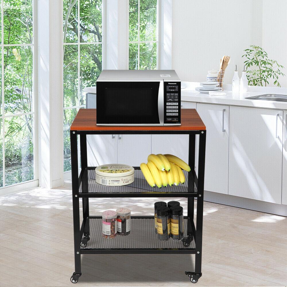 Multi Purpose 3 Tier Rolling Kitchen Cart Baker Rack - The Linen House