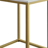 End Table, White Top with Gold Frame - The Linen House