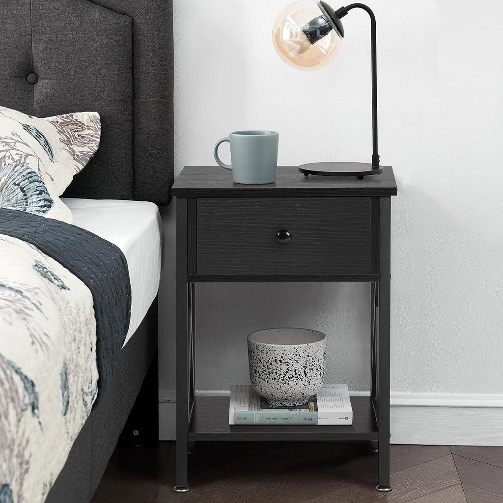 Drawer Sofa Side Table with Storage Shelf for Living Room, Bedroom - The Linen House
