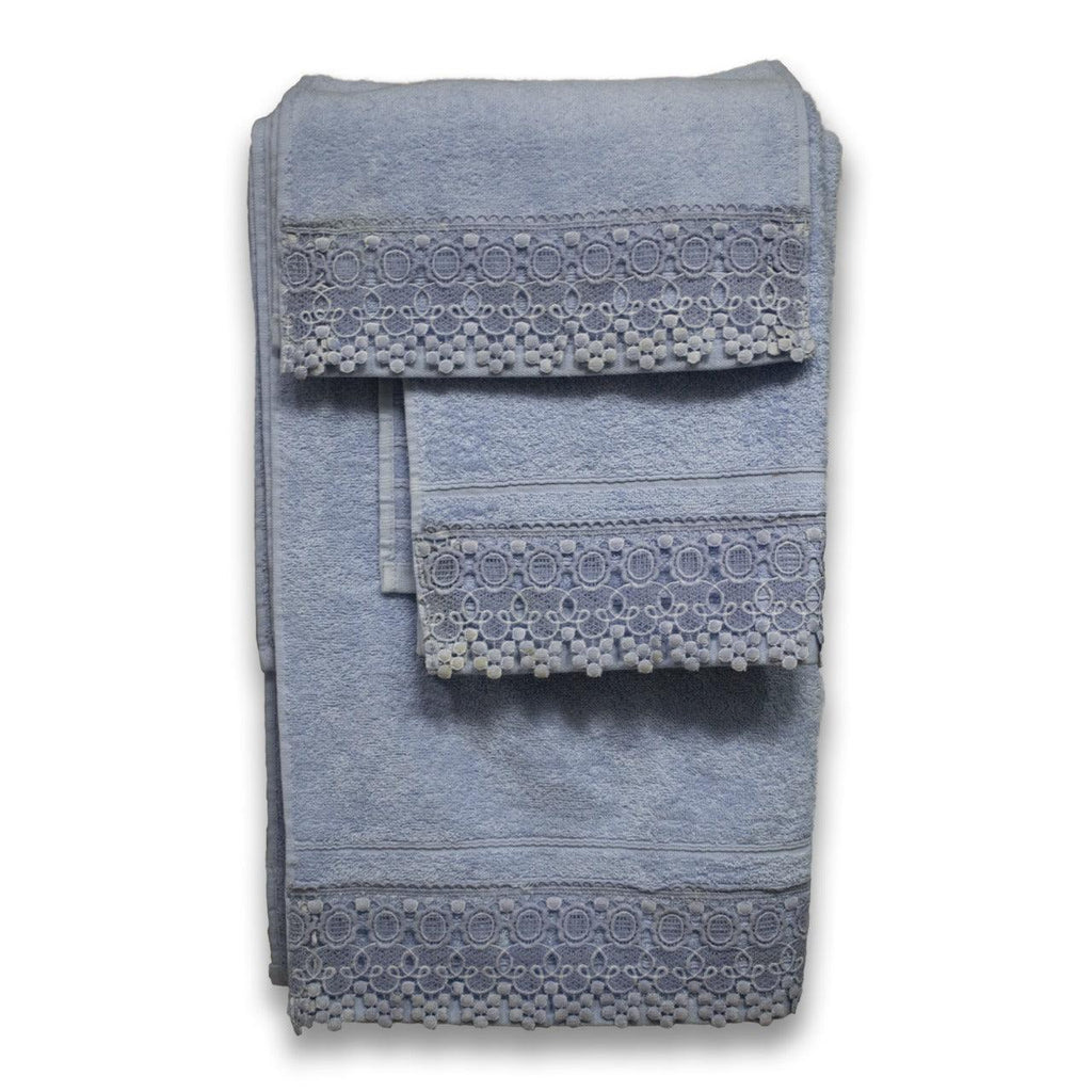 Lace Bath Towels Set - The Linen House