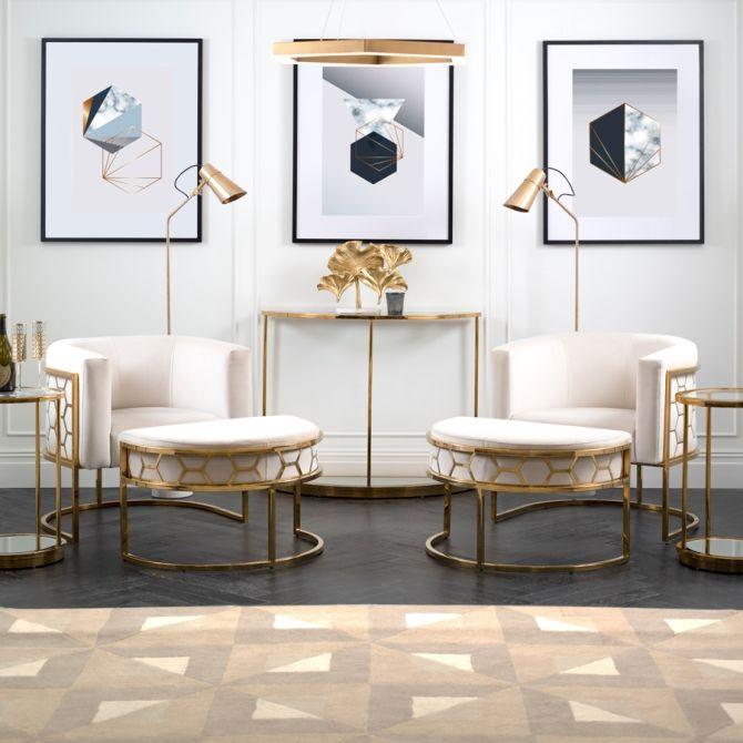Metal Chair with Foot Rest - The Linen House