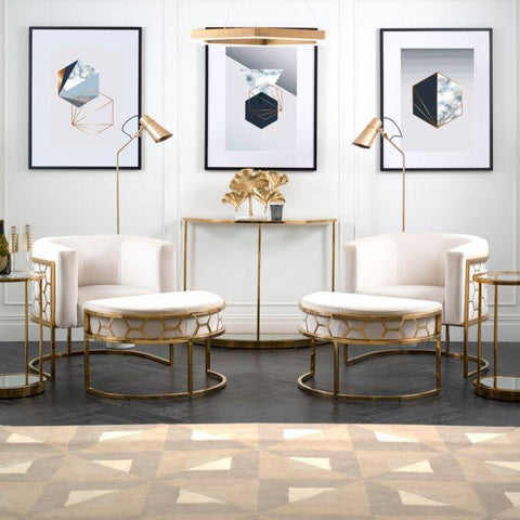 Metal Chair with Foot Rest - The Linen House