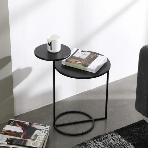 Modern Metal 2-Tiered Double Tray Side Table - The Linen House