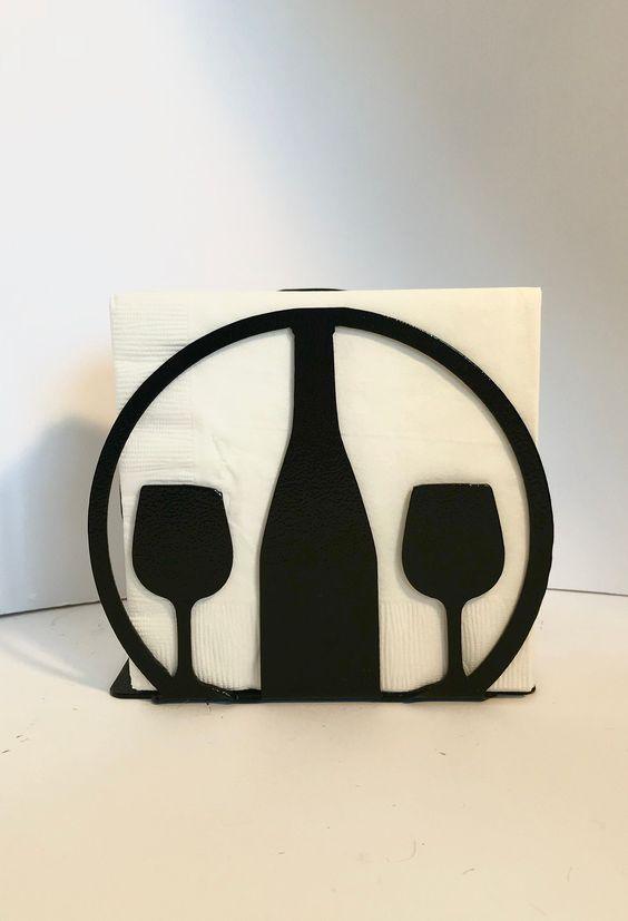 Black Napkin holder - The Linen House