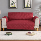 Quilted Sofa Cover ( Red ) - The Linen House