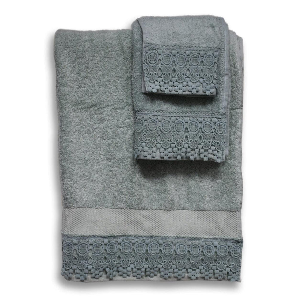 Lace Bath Towels Set - The Linen House