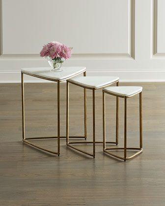 Side Table Serving Table Accent Table Nesting Table End Table Tri Edge Nesting Table - The Linen House