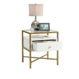 End Table with White and Gold Finish - The Linen House