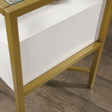 End Table with White and Gold Finish - The Linen House